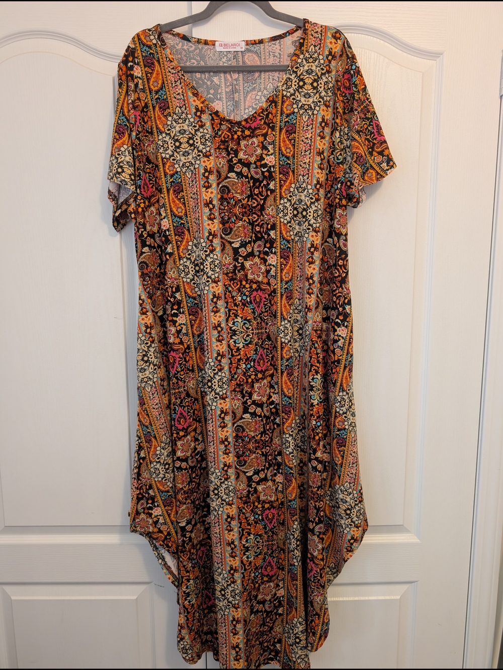 Belaroi Black Multicolor Paisley Maxi Dress